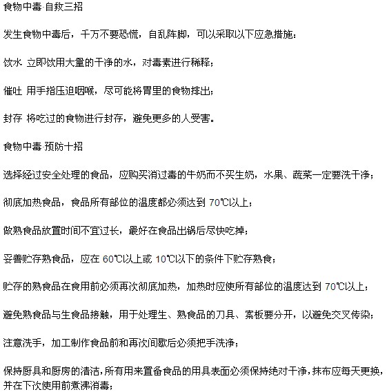 如何預(yù)防食物中毒以及食物中毒后如何自救