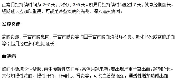 女性經(jīng)期過長可能是以下疾病的先兆