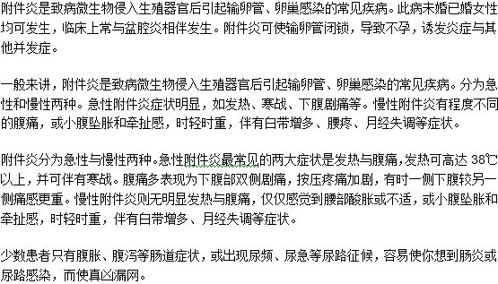 早期的附件炎有什么特殊的癥狀？如何識(shí)別？