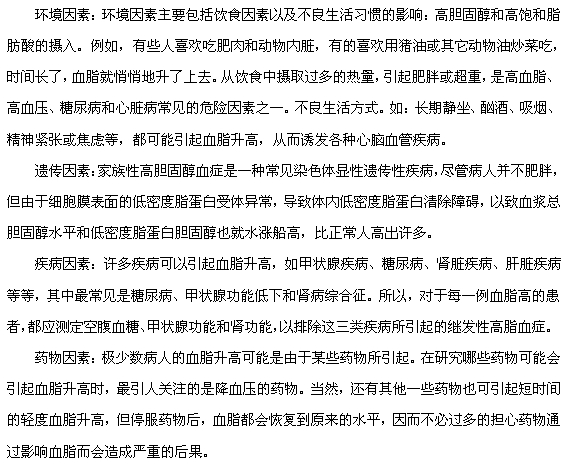 高血脂主要由這四大因素引起的