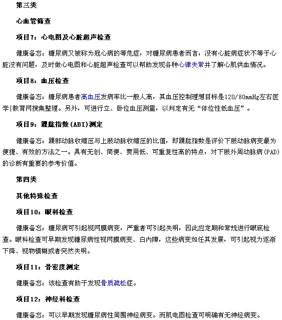 讀懂糖尿病的12項檢查都是什么？