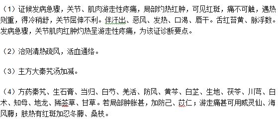 風熱痹阻證型化膿性關節(jié)炎的的中醫(yī)治療方法