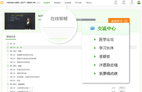 進(jìn)入醫(yī)學(xué)教育網(wǎng)網(wǎng)絡(luò)課程答疑板