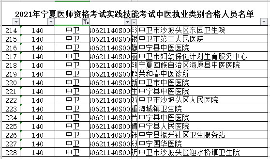 中衛(wèi)市中醫(yī)執(zhí)業(yè)醫(yī)師