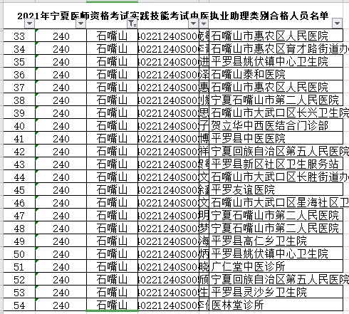 石嘴山中醫(yī)助理醫(yī)師技能合格名單 石嘴山中醫(yī)助理醫(yī)師技能合格名單