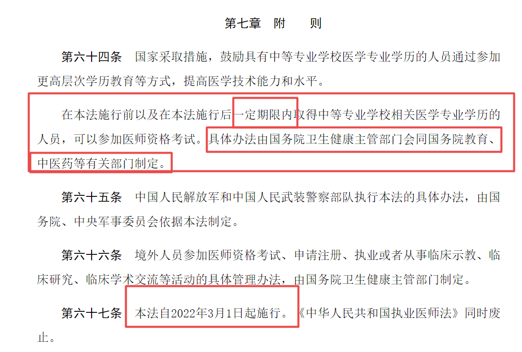 新版醫(yī)師法關(guān)于中專學(xué)歷的報考說明 新版醫(yī)師法關(guān)于中專學(xué)歷的報考說明