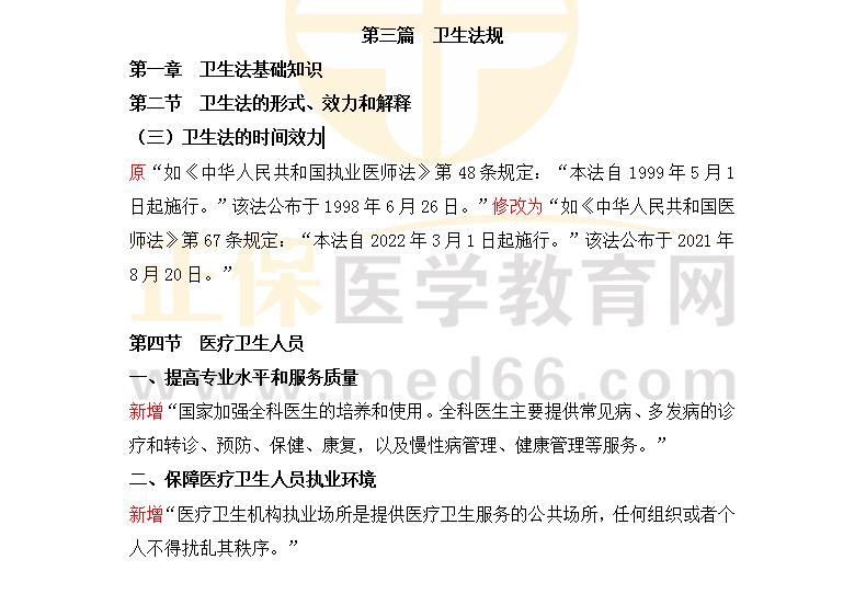 2022年口腔執(zhí)業(yè)醫(yī)師《衛(wèi)生法規(guī)》考試教材變動 2022年口腔執(zhí)業(yè)醫(yī)師《衛(wèi)生法規(guī)》考試教材變動