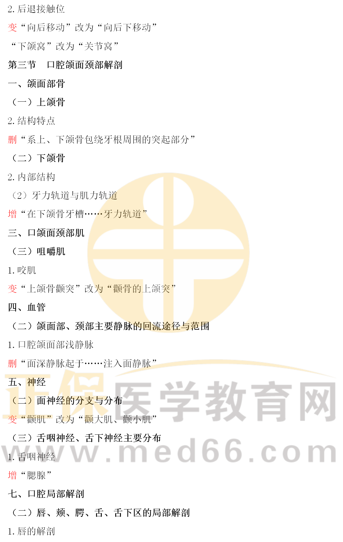 《2022口腔執(zhí)業(yè)醫(yī)師資格考試醫(yī)學(xué)綜合指導(dǎo)用書(shū)》變動(dòng)匯總_02 《2022口腔執(zhí)業(yè)醫(yī)師資格考試醫(yī)學(xué)綜合指導(dǎo)用書(shū)》變動(dòng)匯總_02