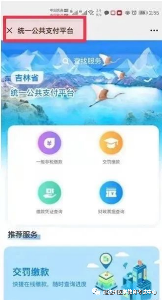 進(jìn)入“統(tǒng)一公共支付平臺” 進(jìn)入“統(tǒng)一公共支付平臺”
