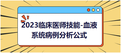 2023臨床執(zhí)業(yè)醫(yī)師技能-血液系統(tǒng)病例分析公式 2023臨床執(zhí)業(yè)醫(yī)師技能-血液系統(tǒng)病例分析公式