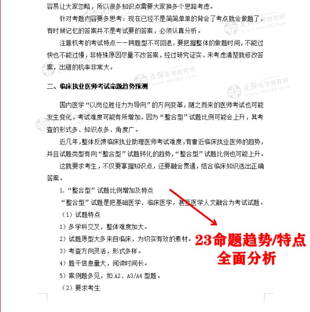 臨床執(zhí)業(yè)醫(yī)師為例-命題趨勢預(yù)測截圖