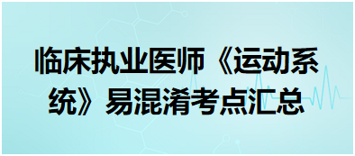 《運(yùn)動(dòng)系統(tǒng)》9大易混淆考點(diǎn)匯總 《運(yùn)動(dòng)系統(tǒng)》9大易混淆考點(diǎn)匯總