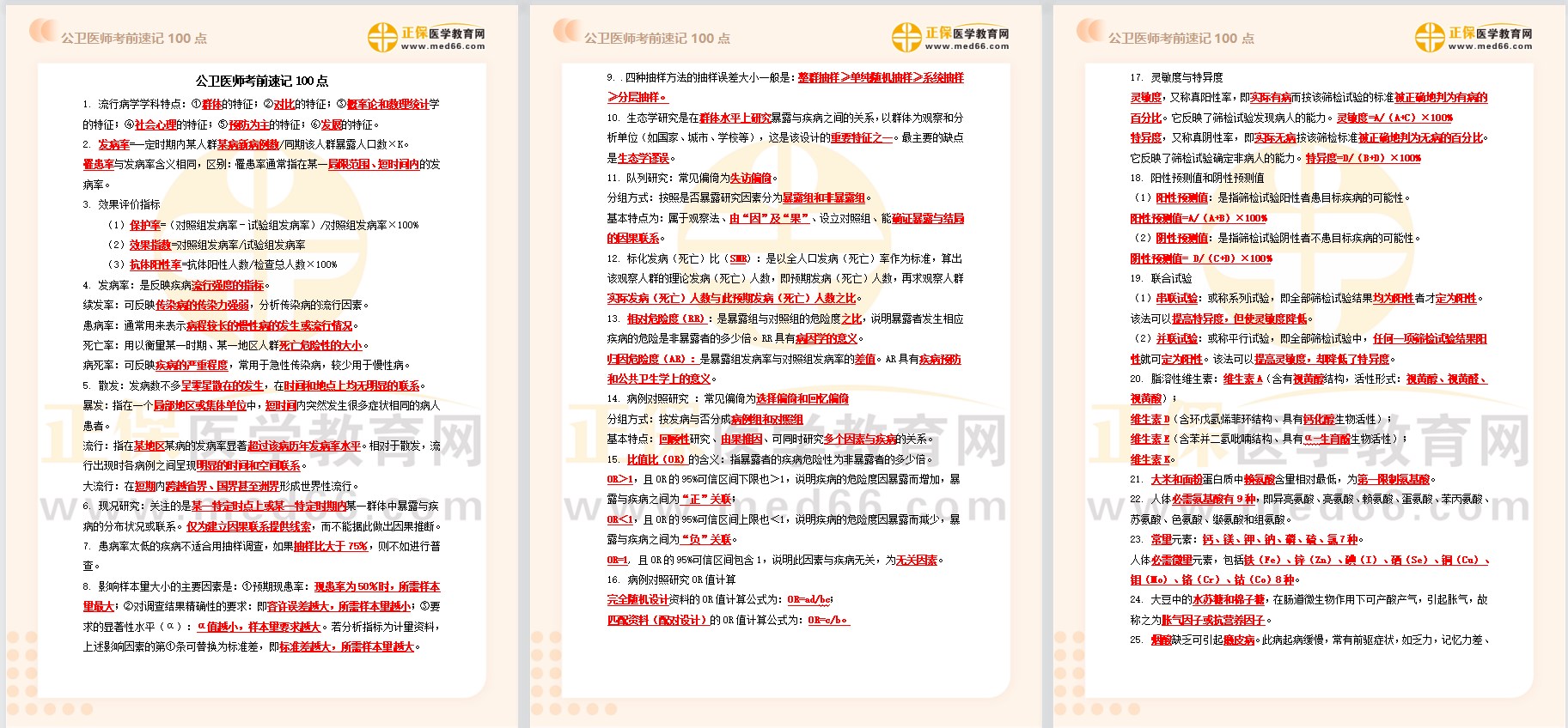 2023公衛(wèi)醫(yī)師考前速記100點(diǎn) 2023公衛(wèi)醫(yī)師考前速記100點(diǎn)
