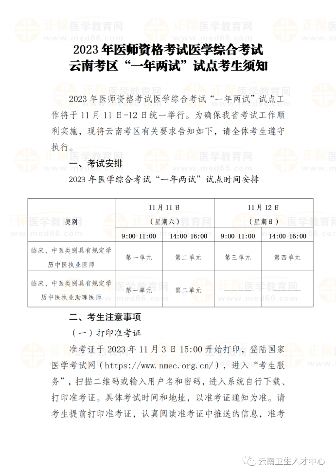 云南醫(yī)師二試考生須知 云南醫(yī)師二試考生須知