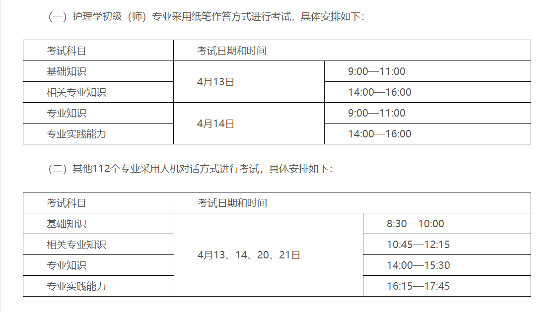 考試時間 考試時間