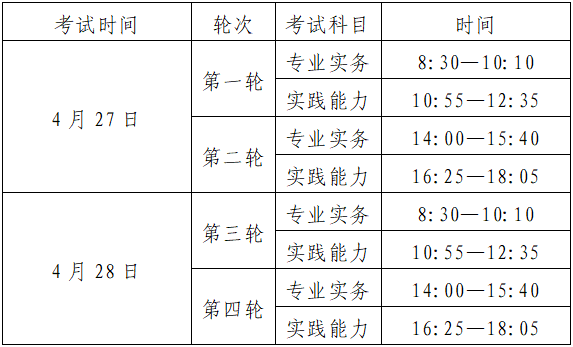 考試時(shí)間安排 考試時(shí)間安排