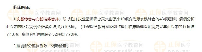 2024臨床醫(yī)師實踐技能考試大綱變動 2024臨床醫(yī)師實踐技能考試大綱變動