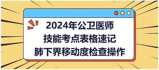 肺下界移動(dòng)度檢查操作 肺下界移動(dòng)度檢查操作